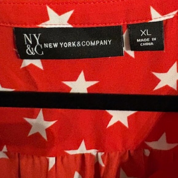 ⭐️ New York & Company Red Star Blouse – Size XL – Like New ⭐️ - Picture 2 of 5